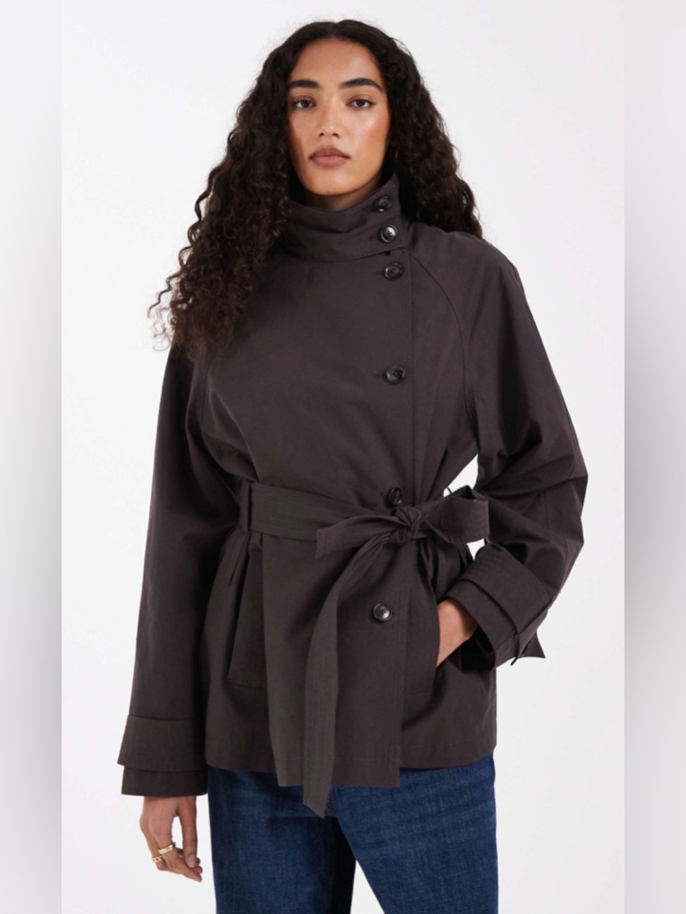ASOS DESIGN COLLECTION FUNNEL TRENCH COAT!